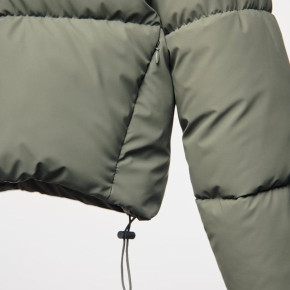 NWT ZARA RUBBERIZED PUFFER JACKET KHAKI - REF 3427/784 - Picture 8 of 9